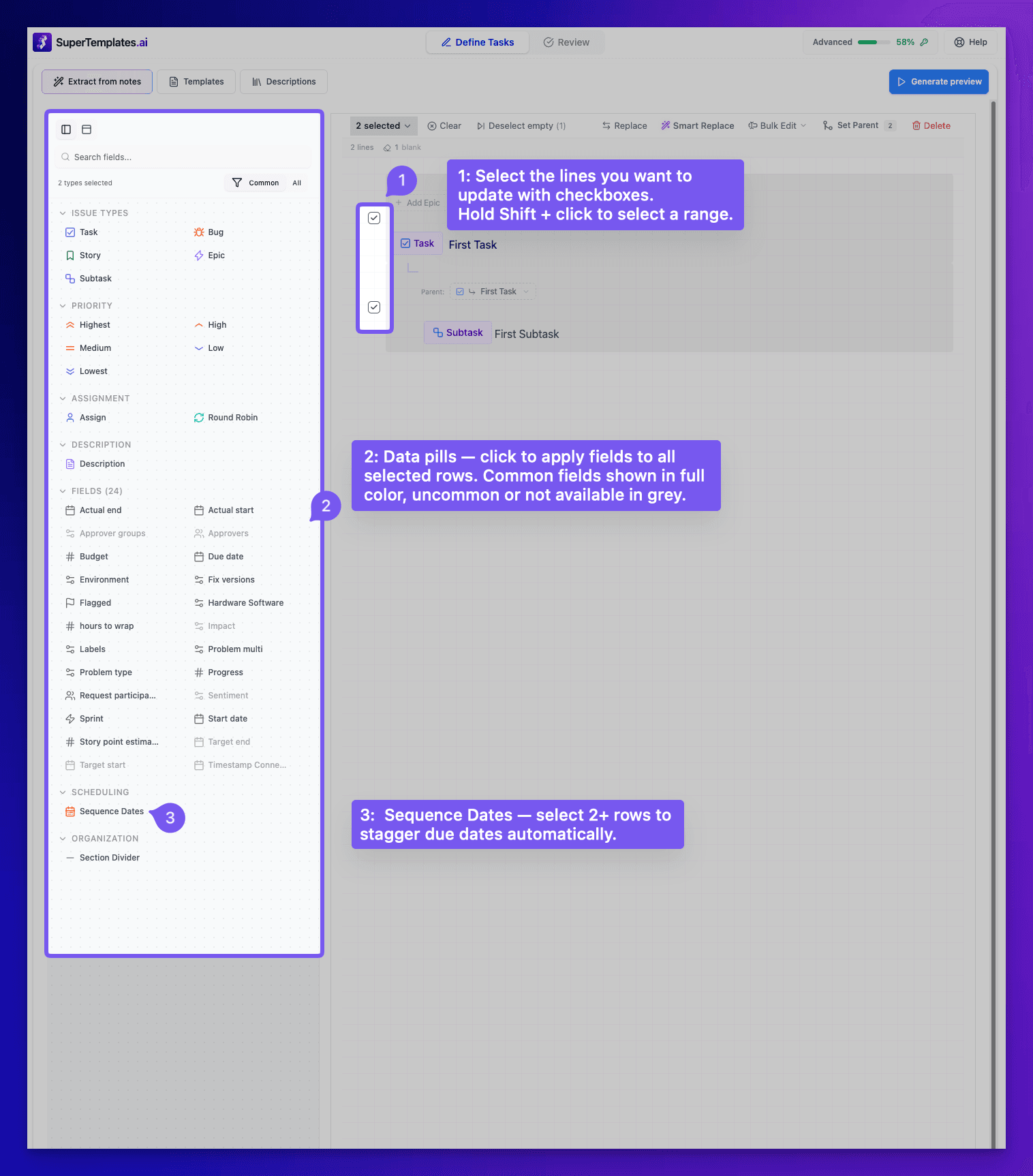 Editor layout showing the main editing interface